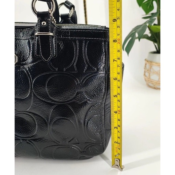 COACH Gallery Embossed Black Patent Leather Medium Tote Bag F19462 Fast Ship - Picture 10 of 15